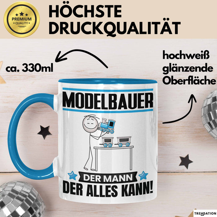 Modelbauer Tasse Geschenk für Modelbauer Der Mann Der Alles Kann Geschenkidee zum Geburtstag Blau Trendation