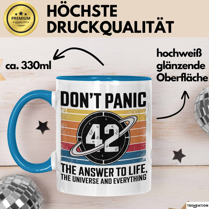 Mathematiker Tasse Geschenkidee 42 Die Antwort auf das Leben Blau Trendation