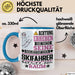 Skifahrer Geschenk Tasse Lustiger Spruch Erheben Sie Sich Der Skifahrer Betritt den Raum Blau Trendation
