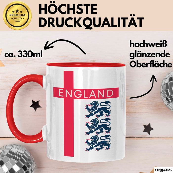 England Flagge London Tasse Geschenk Lustige Geschenkidee Spruch Rot Trendation