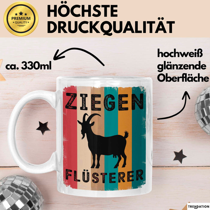 Ziegenbauer Ziegen Tier Tasse Geschenk Lustige Geschenkidee Spruch Ziegen Flüsterer Weiß Trendation
