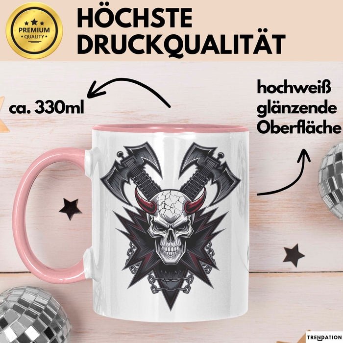 Metalhead Tasse Geschenkidee für Heavy Metal Fans Rosa Trendation