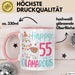 55er Geburtstag Tasse Geschenk Happy 55 And Glamarous Llama Alpaka Liebhaber Geschenkidee zum Geburtstag Rosa Trendation
