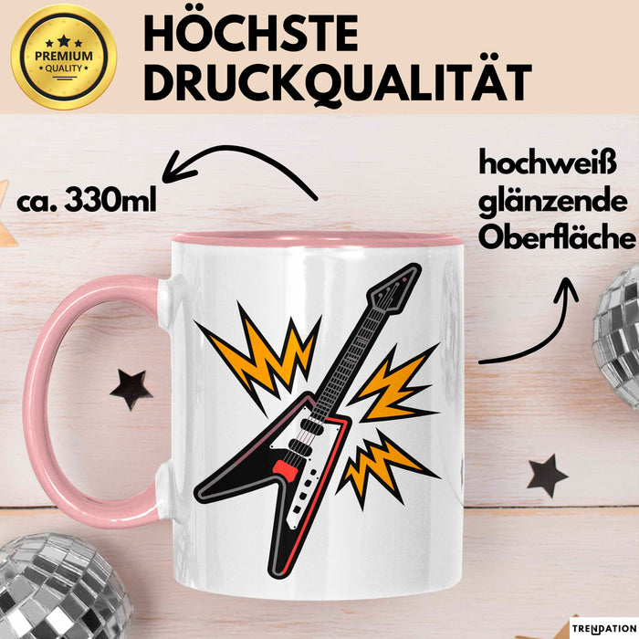 Rockband Fan Tasse Geschenkidee für laute Musikliebhaber Rosa Trendation