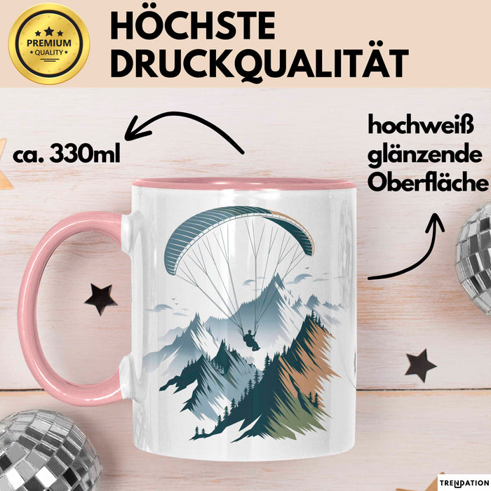 Paraglider Tasse Geschenkidee Himmelsentdecker Lustiger Geschenkidee Lustig Rosa Trendation