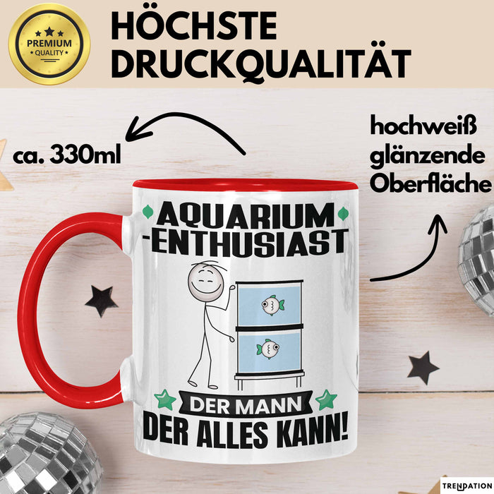 Aquarium-Enthusiast Tasse Geschenk für Aquarium-Enthusiast Der Mann Der Alles Kann Geschenkidee zum Geburtstag Rot Trendation