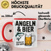 Angeln Fischer Bierliebhaber Tasse Geschenk Lustige Geschenkidee Spruch Angeln Und Bier Darum Bin Ich Hier Rot Trendation