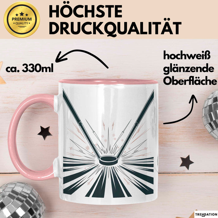 Eishockey Spieler Tasse Geschenk Lustige Geschenkidee Spruch Für Eisbahn Krieger Rosa Trendation