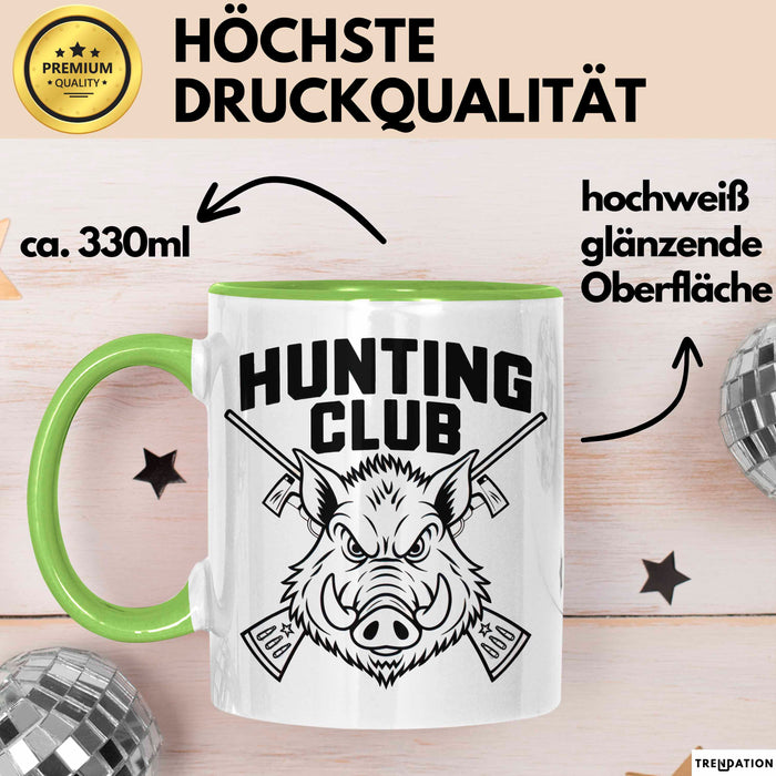 Wildschwein Jäger Tasse Geschenk Lustige Geschenkidee Spruch Grün Trendation
