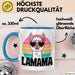 Lama Alpaka Mama Mutter Schwangerschaft Tasse Becher Geschenk Lustige Geschenkidee Spruch Lamama Blau Trendation