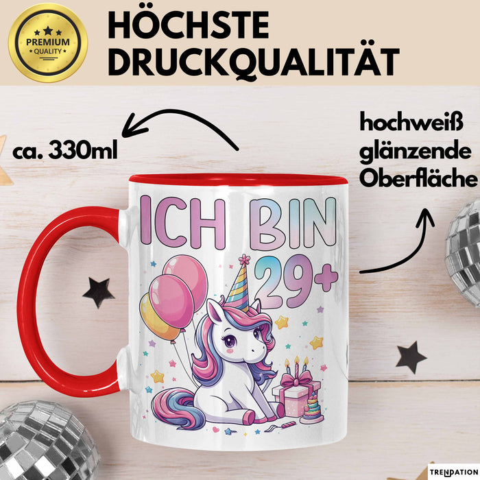 30. Geburtstag Frauen Geschenkidee 30Er Freundin Geschenk Ich Bin 29+ Rot Trendation