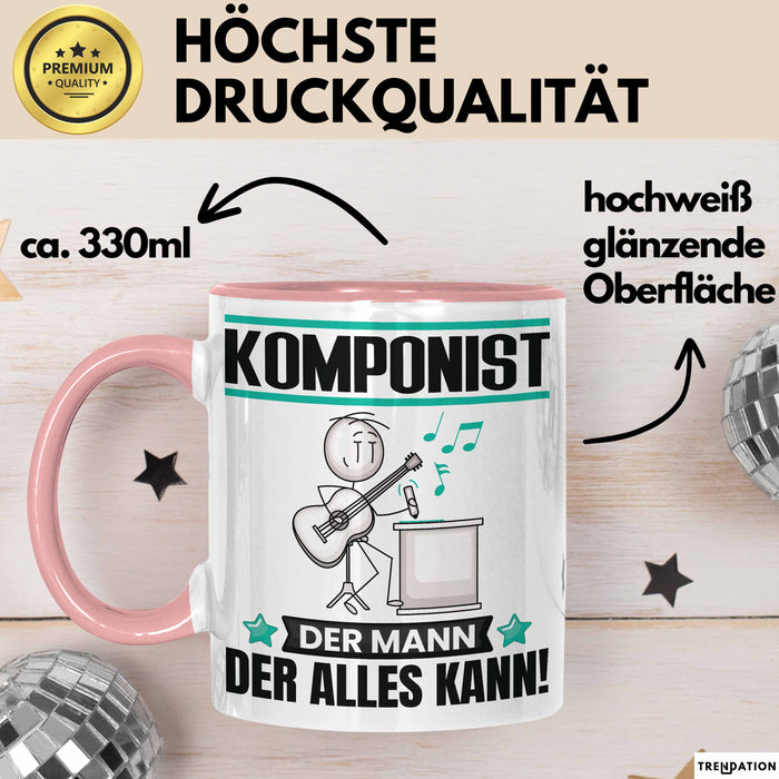 Komponist Tasse Geschenk für Komponist Der Mann Der Alles Kann Geschenkidee zum Geburtstag Rosa Trendation