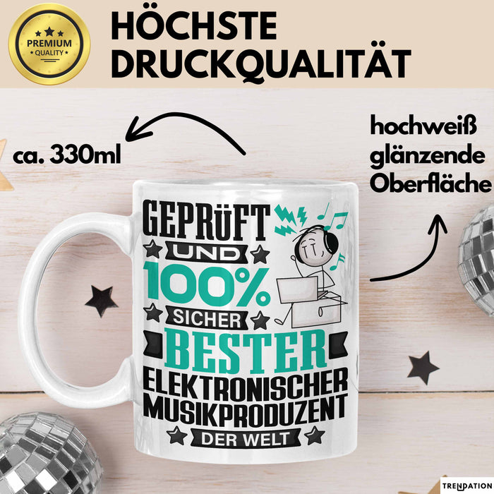 ElektronischerMusikproduzent Geschenk Lustiger Spruch für ElektronischerMusikproduzent Geschenkidee Bester ElektronischerMusikproduzent Der Welt Weiß Trendation