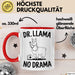 Lama Tasse Geschenk Dr Llama No Drama Geschenkidee Lustig Tier Rot Trendation