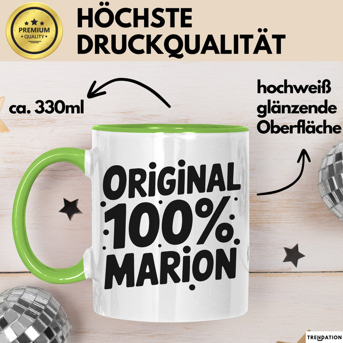 Marion Tasse Geschenk Original 100% Marion Geschenkidee Geburtstag Grün Trendation