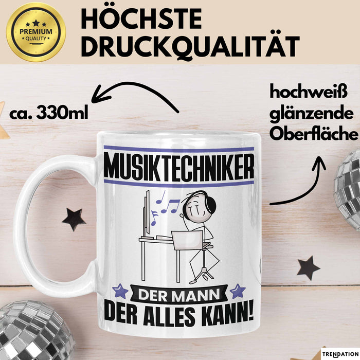 Musiktechniker Tasse Geschenk für Musiktechniker Der Mann Der Alles Kann Geschenkidee zum Geburtstag Weiß Trendation