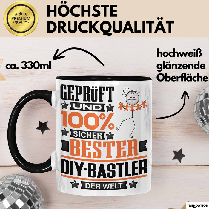 DIY-Bastler Geschenk Lustiger Spruch für DIY-Bastler Geschenkidee Bester DIY-Bastler Der Welt Schwarz Trendation
