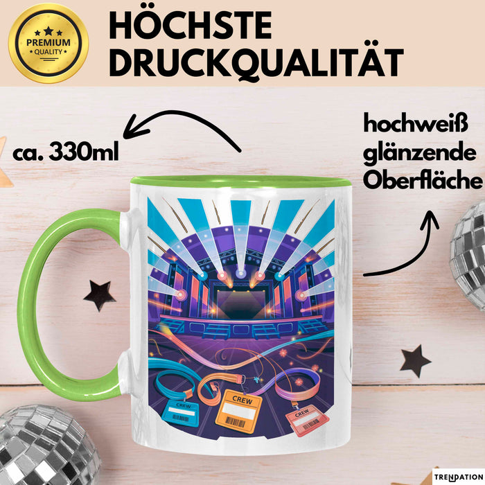 Festival Crew Tasse Geschenk Lustige Geschenkidee Spruch Für Live Event Teams Grün Trendation