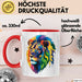 Bunter Löwe Tasse Geschenk Lustige Geschenkidee Spruch Rot Trendation