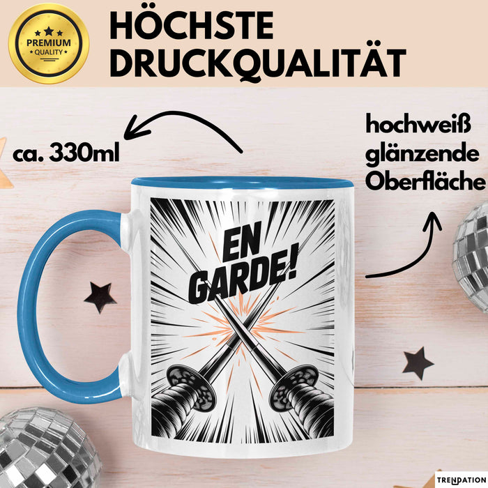 Fechter Tasse Geschenk Lustige Geschenkidee Spruch Für Schwertsport Fans Blau Trendation