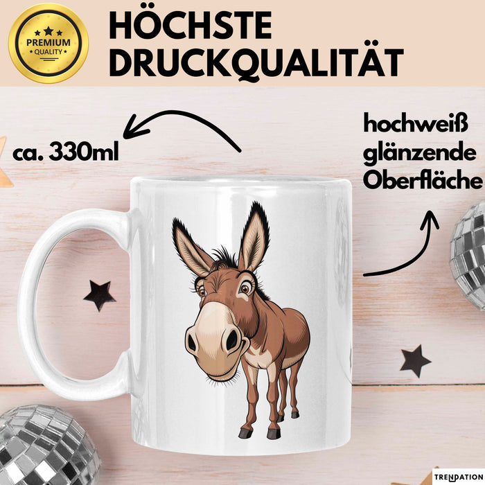 Eselbauer Esel Tier Gesicht Tasse Geschenk Lustige Geschenkidee Spruch Weiß Trendation