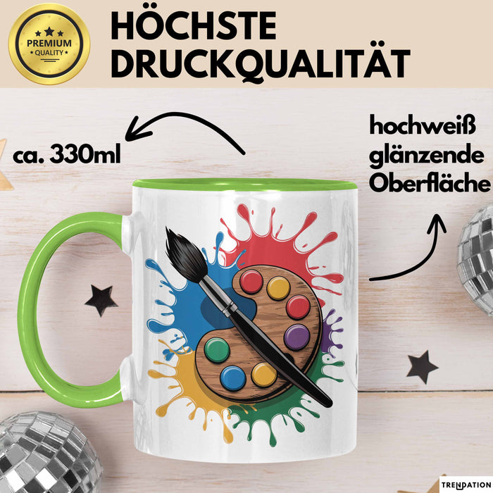 Künstler Tasse Geschenkidee für Kreative Maler Grün Trendation