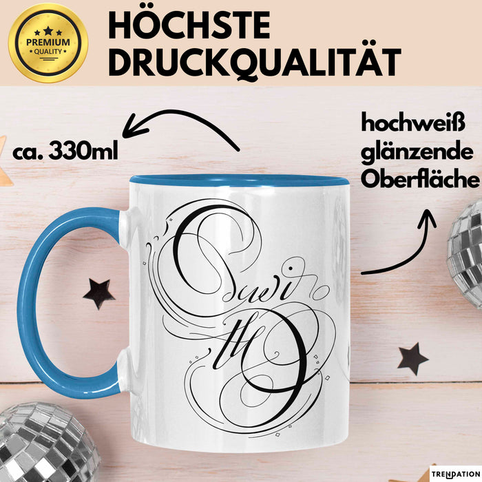 Kalligraf Tasse Geschenkidee für Handlettering Künstler Blau Trendation