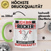 Rocker Tasse Geschenk für Rocker Geburtstag Lustiger Spruch Kaffee-Becher Was Ist Deine Superkraft Grün Trendation