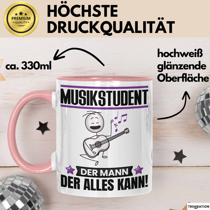 Musikstudent Tasse Geschenk für Musikstudent Der Mann Der Alles Kann Geschenkidee zum Geburtstag Rosa Trendation