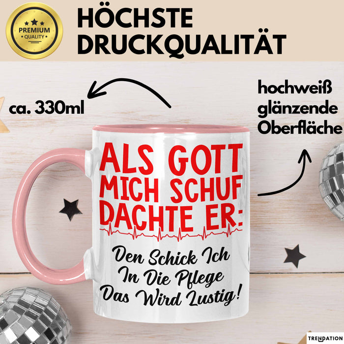 Krankenschwester Pflege Betreuung Tasse Geschenk Lustige Geschenkidee Spruch Schick Ich In Die Pflege Das Rosa Trendation