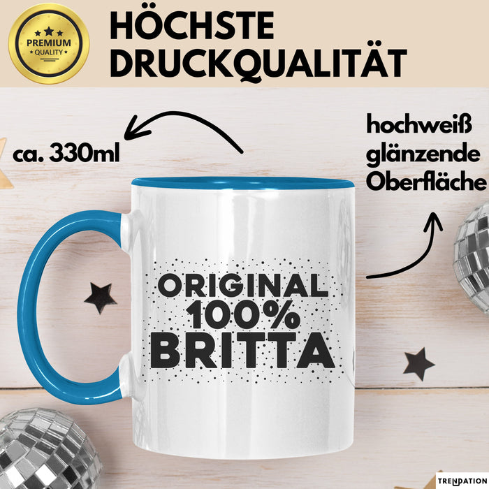 Britta Tasse Original 100% Britta Geschenk Blau Trendation