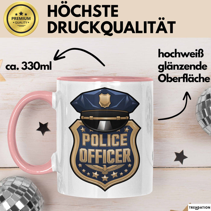 Polizist Tasse Geschenkidee für Strafverfolgung Rosa Trendation
