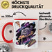 Pizzaesser Tasse Geschenk Katze isst Pizza im Weltall Lustig Rot Trendation