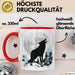 Wolf Tasse Geschenk Heulender Wolf Vollmond Grafik Geschenkidee Rot Trendation