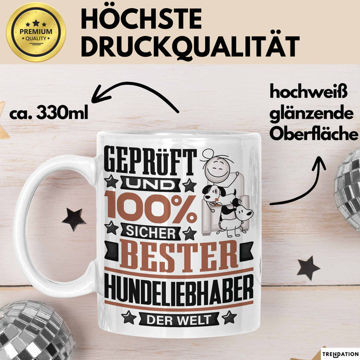 Hundeliebhaber Geschenk Lustiger Spruch für Hundeliebhaber Geschenkidee Bester Hundeliebhaber Der Welt Weiß Trendation