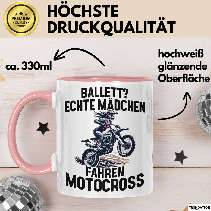 Motorcross Tasse Geschenk Ballett Echte Mädchen Fahren Motocross Rosa Trendation