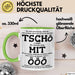 Büroarbeit Kollege Abschied Tasse Geschenk Lustige Geschenkidee Spruch Tschö Grün Trendation