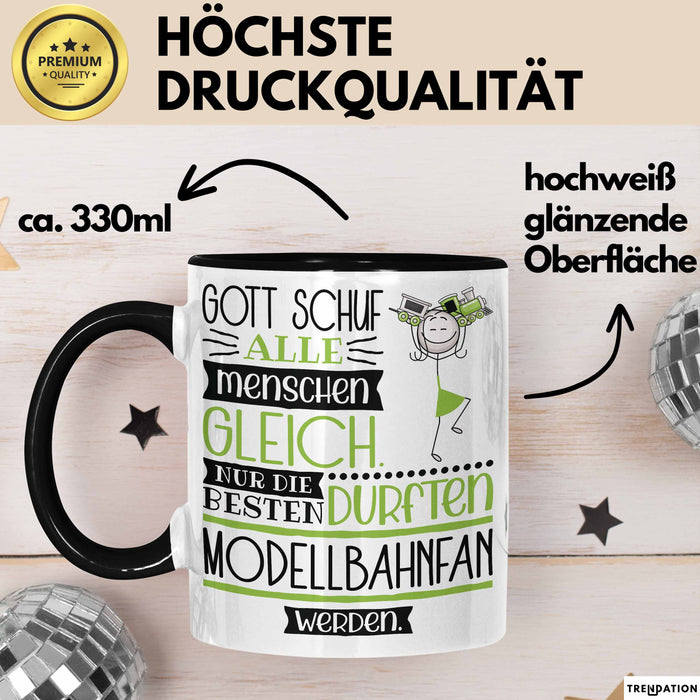 Modellbahnfan Geschenk Becher Tasse Gott Schuf Alle Menschen Gleich Nur Die Besten Durfeten Modellbahnfan Werden Geschenkidee Lustig Trendation