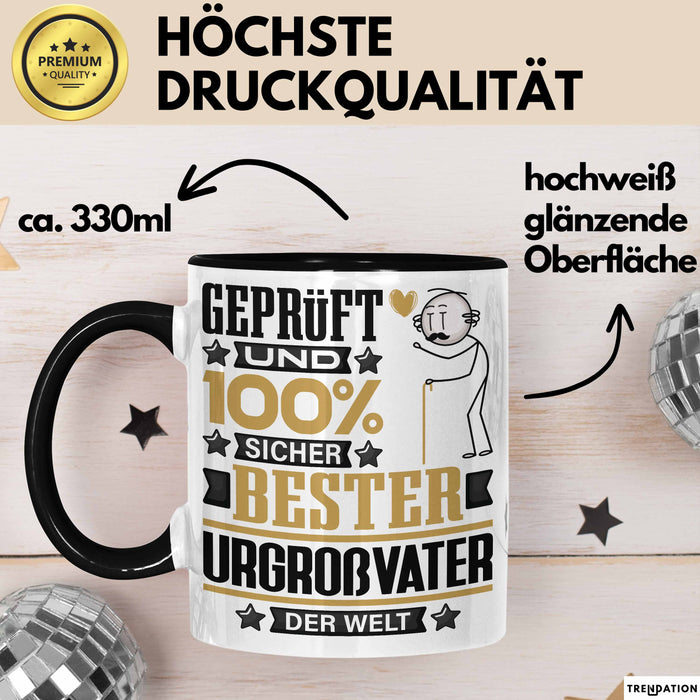 Urgroßvater Geschenk Lustiger Spruch für Urgroßvater Geschenkidee Bester Urgroßvater Der Welt Schwarz Trendation