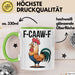Hahn Tasse Geschenk F-Caaw-F Lustige Geschenkidee Vogel Bauernhof Grün Trendation