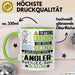 Angler Geschenk Tasse Lustiger Spruch Erheben Sie Sich Der Angler Betritt den Raum Grün Trendation
