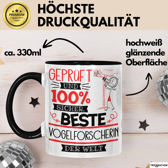 Beste Vogelforscherin Der Welt Tasse Geschenk für Eine Vogelforscherin Geprüft Und Sicher Geschenkidee Geburtstag Weihnachten Trendation