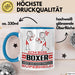 Boxer Geschenk Tasse Ich Bin Boxer Aber Sag Doch Einfach Superheld Lustige Geschenkdiee für Boxer Kaffee-Becher Blau Trendation