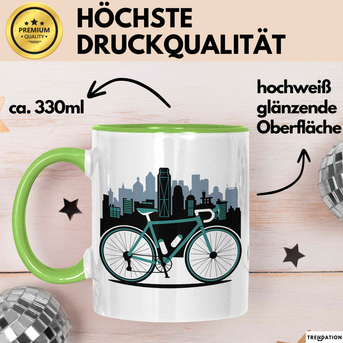 Fahrradpendler Tasse Geschenkidee für Zur Arbeit Radfahrer Grün Trendation