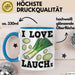 I Love Lauchs Tasse Geschenk Jogger Fitness Fun Spass Blau Trendation