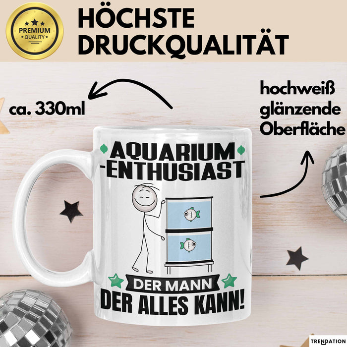 Aquarium-Enthusiast Tasse Geschenk für Aquarium-Enthusiast Der Mann Der Alles Kann Geschenkidee zum Geburtstag Weiß Trendation