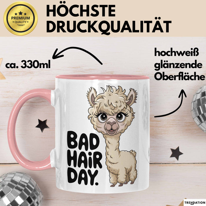 Alpaka Liebhaber Tasse Geschenkidee für Tierfreunde Rosa Trendation