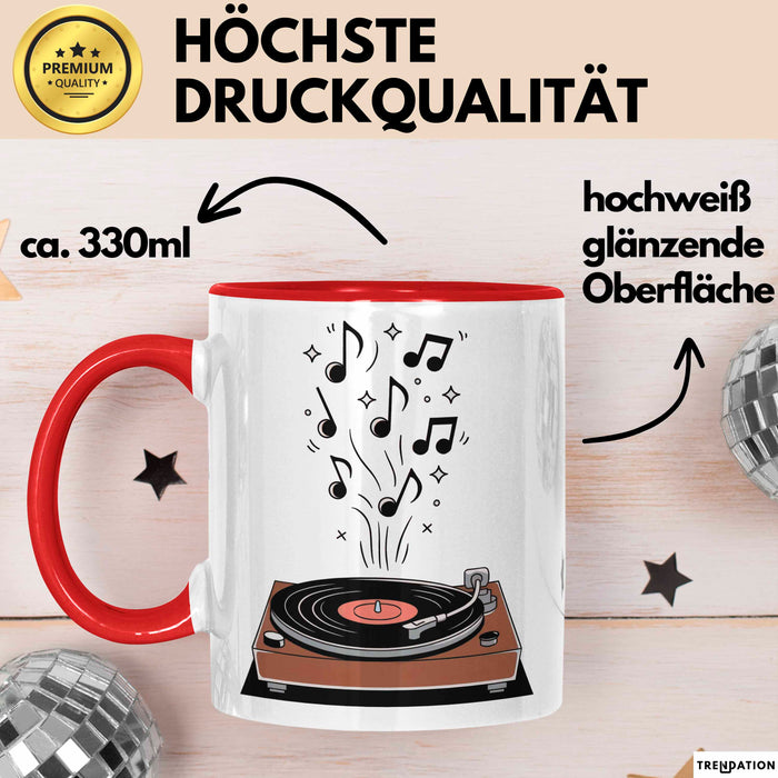 Vinyl Liebhaber Tasse Geschenk Lustige Geschenkidee Spruch Für Platten Sammler Rot Trendation