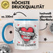 Valentinstag Tasse Geschenk für Ihn Sie Männer Für Paare Freundin Geschenkidee Kaffee-Becher Liebe Ich Liebe Dich Mehr Ende Ich Hab Gewonnen Blau Trendation