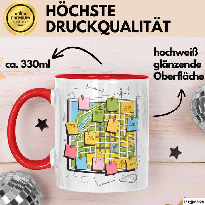 Stadtplaner Tasse Geschenk Lustige Geschenkidee Spruch Für Stadt Denker Rot Trendation